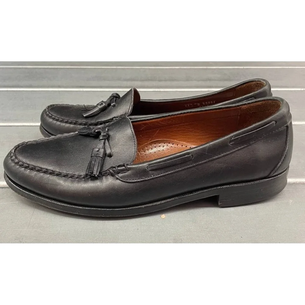 Allen Edmonds Naples‎ Loafers Mens 11D Blacker Leather Tassel Slip On
